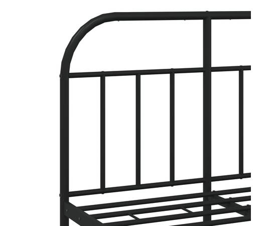 Cadru pat metalic cu tăblie de cap/picioare, negru, 120x200 cm, 9 image
