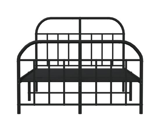 Cadru pat metalic cu tăblie de cap/picioare, negru, 120x200 cm, 6 image