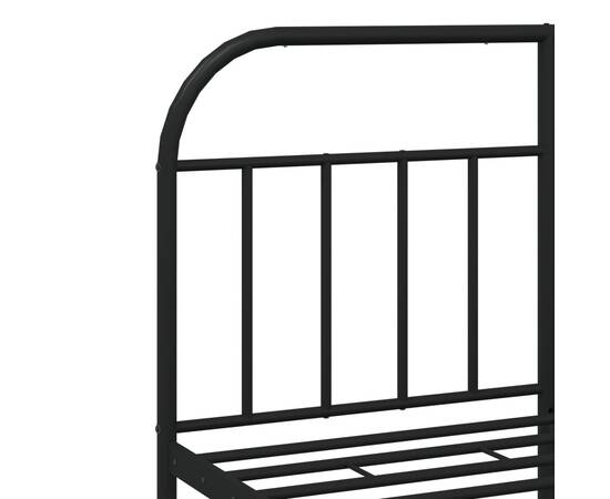 Cadru pat metalic cu tăblie de cap/picioare, negru, 150x200 cm, 9 image