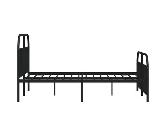 Cadru pat metalic cu tăblie de cap/picioare, negru, 150x200 cm, 7 image