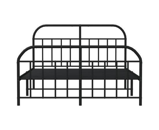 Cadru pat metalic cu tăblie de cap/picioare, negru, 180x200 cm, 6 image