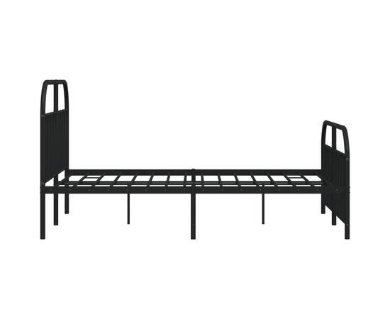 Cadru pat metalic cu tăblii de cap/picioare, negru, 183x213 cm, 7 image
