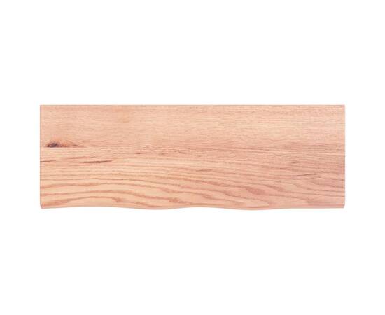 Poliță perete maro deschis 80x30x2 cm lemn masiv stejar tratat, 2 image
