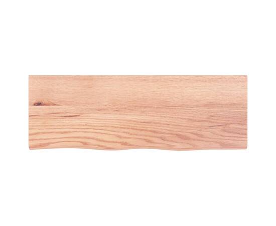 Poliță perete maro deschis 80x30x6 cm lemn masiv stejar tratat, 2 image