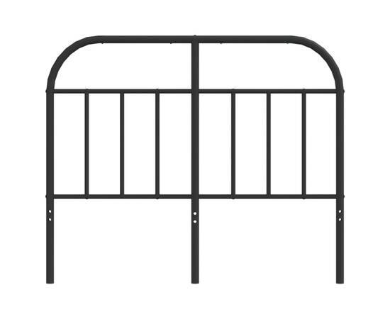 Tăblie de pat metalică, negru, 120 cm, 4 image