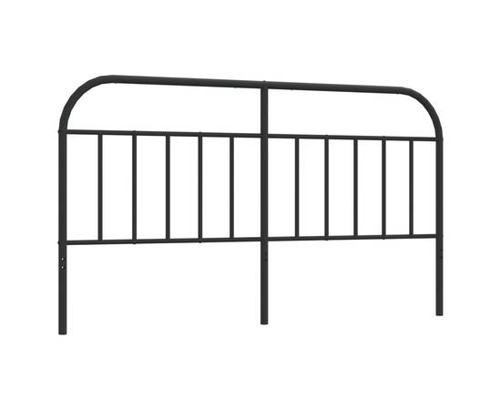 Tăblie de pat metalică, negru, 160 cm, 2 image