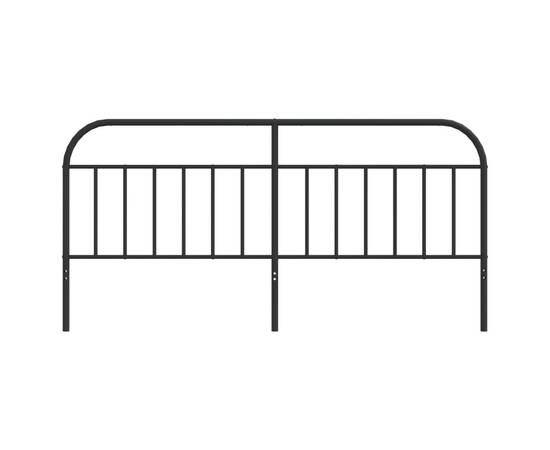 Tăblie de pat metalică, negru, 193 cm, 4 image