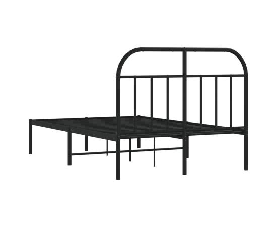 Cadru de pat metalic cu tăblie, negru, 120x190 cm, 8 image