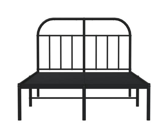 Cadru de pat metalic cu tăblie, negru, 120x190 cm, 6 image