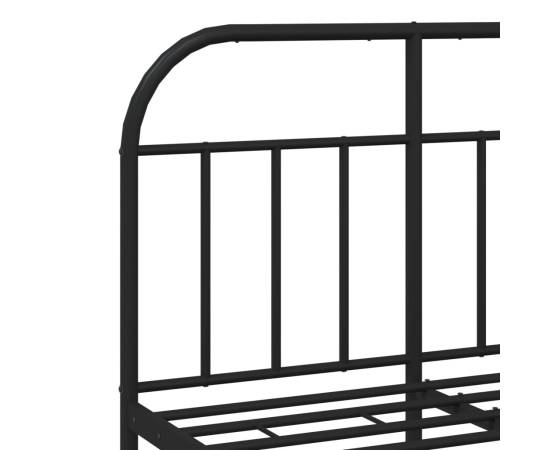 Cadru de pat metalic cu tăblie, negru, 120x190 cm, 9 image
