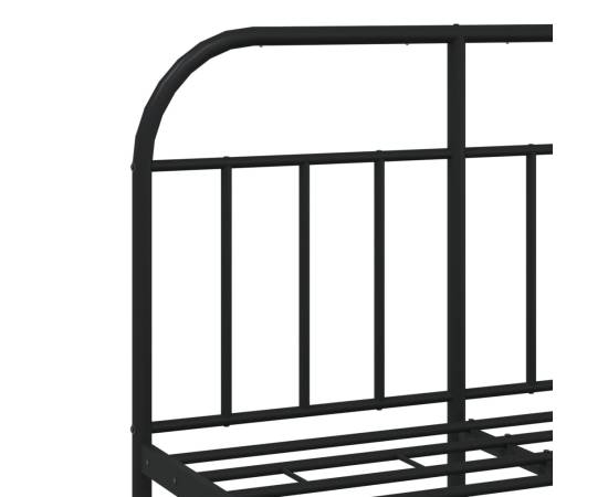 Cadru pat metalic cu tăblie de cap/picioare, negru, 120x190 cm, 9 image