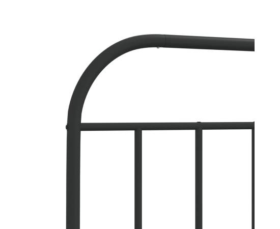 Cadru pat metalic cu tăblii de cap/picioare, negru, 80x200 cm, 9 image