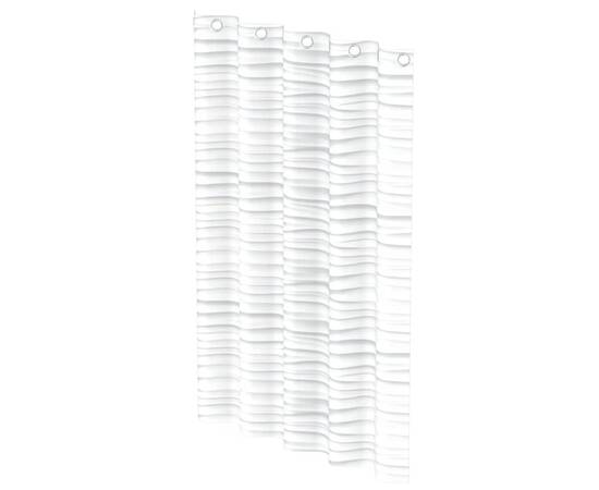Eisl perdea de duș cu design vălurit, alb, 200x180x0,2 cm, 6 image