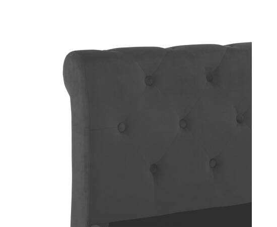 Cadru de pat, negru, 100 x 200 cm, catifea, 5 image