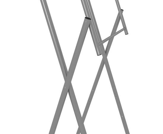 Picioare de masă pliabilă, argintiu, 45x55x112 cm, oțel zincat, 5 image