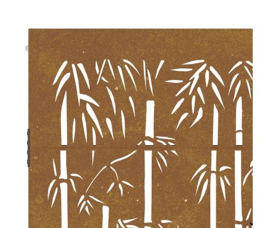 Poartă pentru grădină, 105x180 cm, oțel corten, model bambus, 8 image
