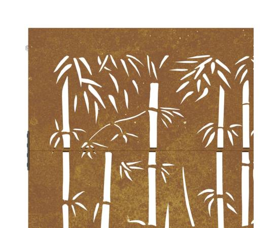 Poartă pentru grădină, 85x125 cm, oțel corten, model bambus, 8 image