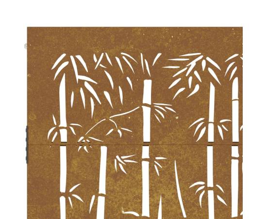 Poartă pentru grădină, 85x150 cm, oțel corten, model bambus, 8 image