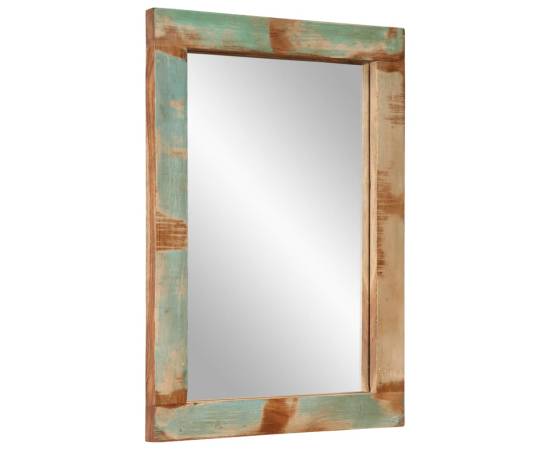 Oglindă, 70x50 cm, lemn masiv reciclat și sticlă, 2 image