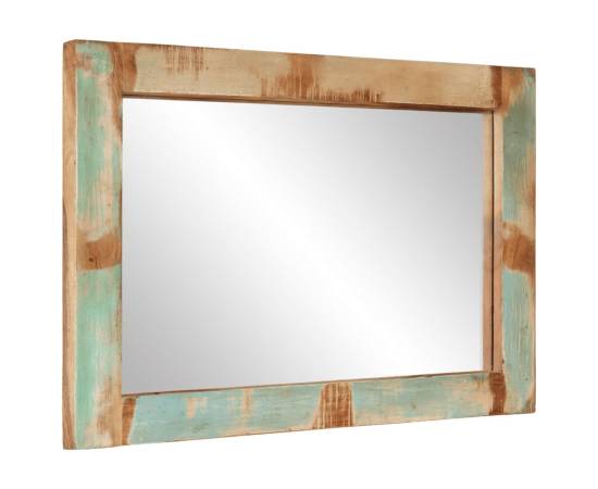 Oglindă, 70x50 cm, lemn masiv reciclat și sticlă, 3 image