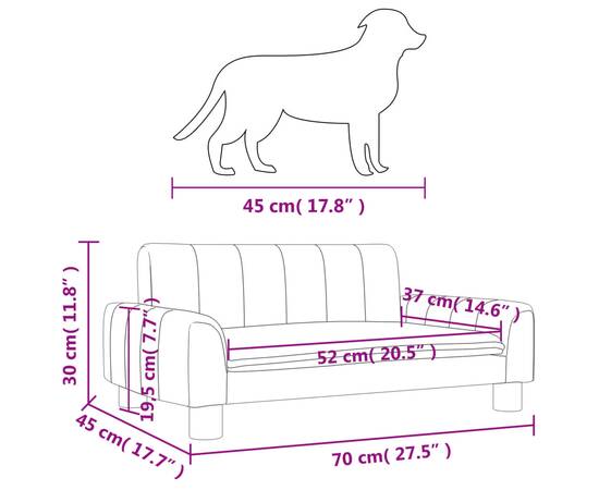 Pat de câini, gri taupe, 70x45x30 cm, textil, 7 image