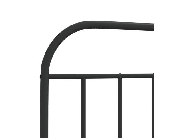 Cadru de pat metalic cu tăblie, negru, 75x190 cm, 9 image