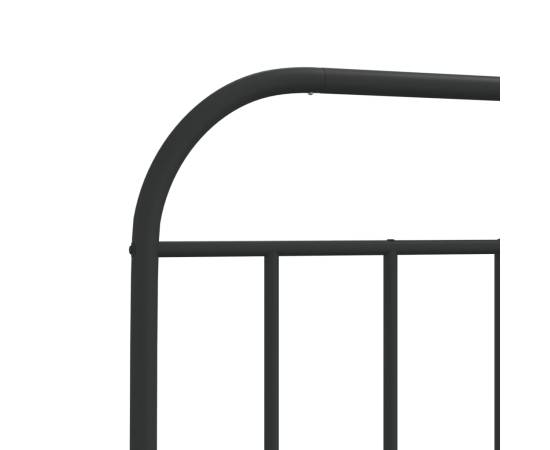 Cadru de pat metalic cu tăblie, negru, 80x200 cm, 9 image