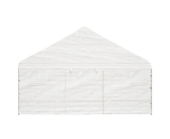 Foișor cu acoperiș, alb, 13,38x5,88x3,75 m, polietilenă, 5 image