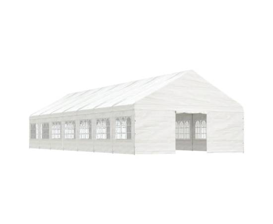 Foișor cu acoperiș, alb, 15,61x5,88x3,75 m, polietilenă, 2 image
