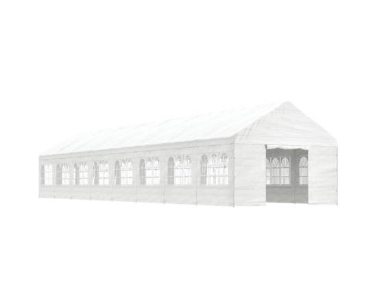 Foișor cu acoperiș, alb, 17,84x4,08x3,22 m, polietilenă, 2 image