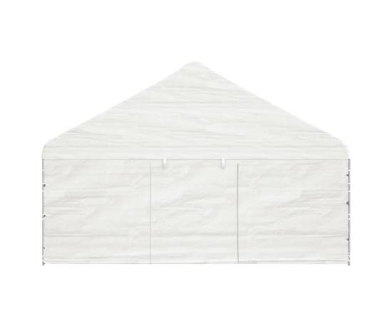 Foișor cu acoperiș, alb, 17,84x5,88x3,75 m, polietilenă, 5 image