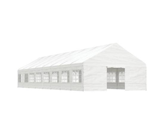 Foișor cu acoperiș, alb, 17,84x5,88x3,75 m, polietilenă, 2 image