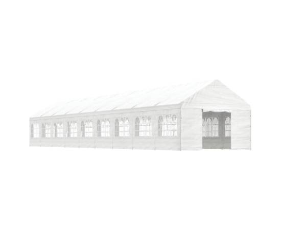 Foișor cu acoperiș, alb, 20,07x4,08x3,22 m, polietilenă, 2 image