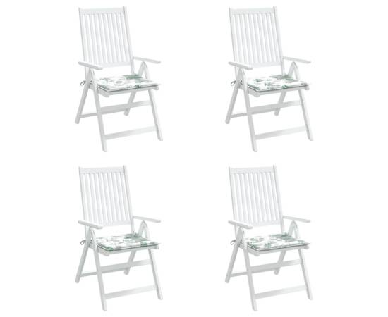 Perne de scaun, model frunze, 4 buc., 50x50x3 cm, textil, 3 image