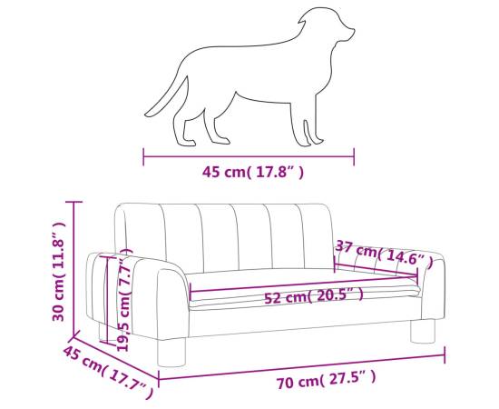 Pat de câini, crem, 70x45x30 cm, material textil, 7 image