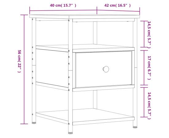 Noptieră, stejar maro, 40x42x56 cm, lemn compozit, 10 image
