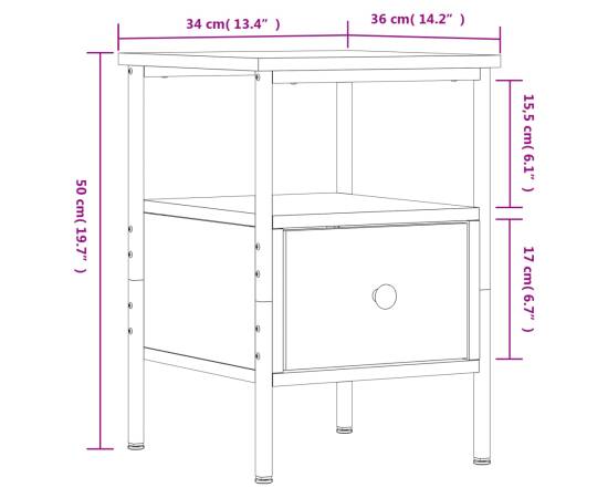 Noptieră, stejar sonoma, 34x36x50 cm, lemn compozit, 10 image