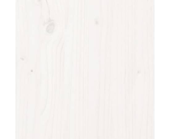 Pat de câini, alb, 55,5x45,5x28 cm, lemn masiv de pin, 6 image