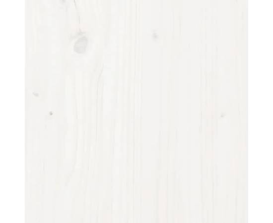 Pat de câini, alb, 75,5x55,5x28 cm, lemn masiv de pin, 6 image