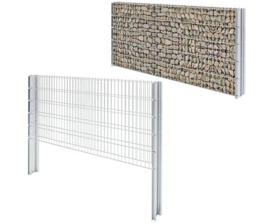 Stâlpi de gard de grădină 10 buc. argintiu 160 cm oțel, 8 image