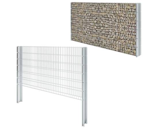 Stâlpi de gard de grădină 10 buc. argintiu 180 cm oțel, 8 image