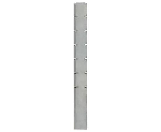 Stâlpi de gard de grădină 20 buc. argintiu 180 cm oțel, 4 image