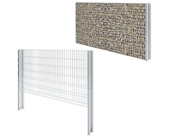 Stâlpi de gard de grădină 20 buc. argintiu 180 cm oțel, 8 image