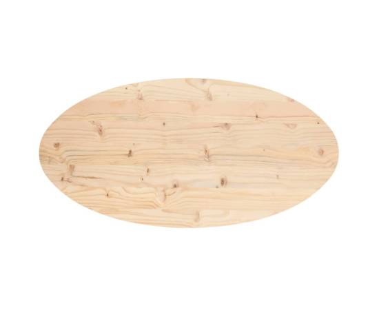 Blat de masă, 100x50x2,5 cm, lemn masiv de pin, oval, 4 image