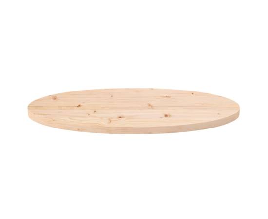 Blat de masă, 80x40x2,5 cm, lemn masiv de pin, oval, 3 image