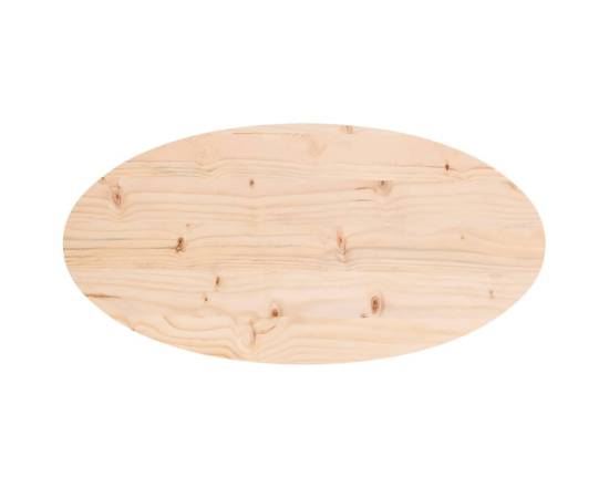 Blat de masă, 80x40x2,5 cm, lemn masiv de pin, oval, 4 image