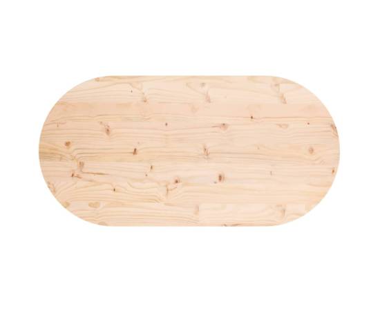 Blat de masă, 90x45x2,5 cm, lemn masiv de pin, oval, 4 image