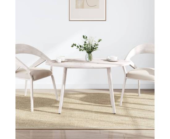 Blat de masă, alb, 100x50x2,5 cm, lemn masiv de pin, oval, 2 image