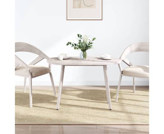 Blat de masă, alb, 90x45x2,5 cm, lemn masiv de pin, oval, 2 image