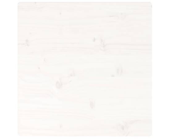 Blat de masă, alb, 50x50x2,5 cm, lemn masiv de pin, pătrat, 4 image